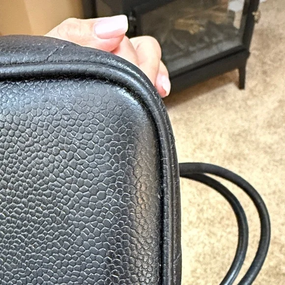 CHANEL Black Quilted Tote with Gold Accent w/COA - Picture 5 of 14